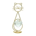 thumbnail image 1 of Cat-Shaped Wrought Iron Hydroponic Flower Vase with Clear Glass Insert for Living Room and Dining Table Decor, 1 of 6