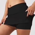 thumbnail image 5 of AKOEE Skirted Shorts Women, Crossover High Waisted Golf Skirts with Shorts Quick Dry Stretchy Tennis Skorts (XL, Black), 5 of 6