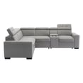 thumbnail image 4 of Lexicon Farrah Polished Microfiber 3-Piece Sofa with Pull-out bed in Light Gray, 4 of 14