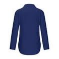 thumbnail image 4 of MEICHEN Women's Button Down Shirts Fall Long Sleeve Cotton Linen Button Down Shirt Stand Collar Blouse Casual Business Top Blouses for Women, 4 of 7
