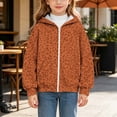 thumbnail image 5 of SERTGUTR Girls Leopard Print Hooded Sweatshirt, Zip Up Fleece Jacket with Pockets, Long Sleeve Casual Outerwear, Everyday School Outdoor Warm Coat, 5 of 8