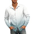 thumbnail image 2 of CCRFTGI Men's Shirts Casual Button Down Long Sleeve Shirt Gradient Collared Summer Beach Shirts White 5XL, 2 of 5