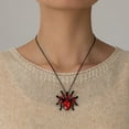 thumbnail image 5 of RuiJiao Glass Spider Pendant Necklace, Black Plastic Halloween Jewelry with Red Crystal for Gothic Costume Parties and Accessories, 5 of 6