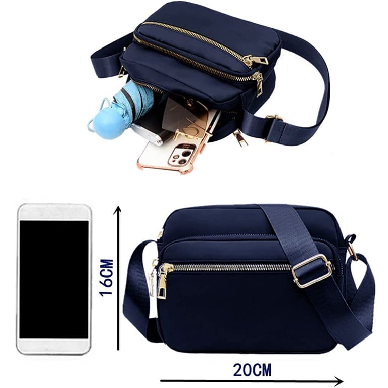 La Packmore Waterproof Nylon Crossbody Bag For Women - Multi-Pocket Shoulder Purse For Travel & Daily Use