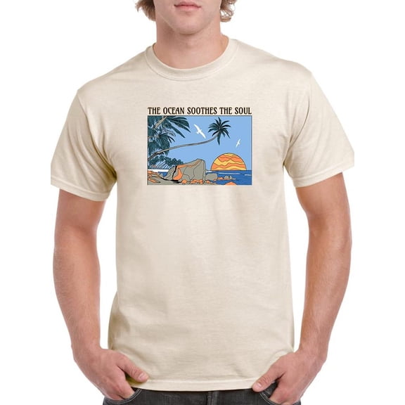 Ocean Soothes Soul Vintage  T-Shirt Men -Image by Shutterstock, Male Small