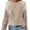 B Khaki, variant on DOKOTOO Fall Tops for Women Crew Neck Stretchy Pullover Waffle Knit Lace Casual Raglan Long Sleeve Shirts Loose Fit Soft Blouses