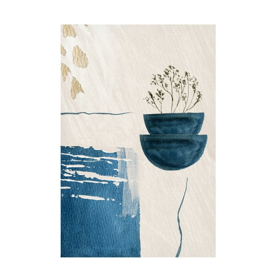 Trademark Fine Art Sally Ann Moss Calm Blues 1 Canvas Wall Art