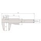 thumbnail image 5 of Mitutoyo 531-128 Calibre Vernier de acero inoxidable para medidas de profundidad interior exterior y escalones pulgadas/métrico 0""/0mm-6""/150mm Rango +/-0.0011""/0.03mm Precisión 0.001""/0.02mm Reso, 5 of 5