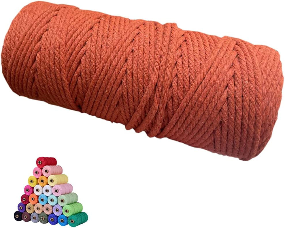 Twisted 3 Ply/ 3MM Premium Macramé Cotton Thread Orange Red