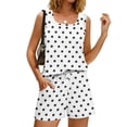 thumbnail image 5 of Short Sets for Women Sleeveless Shirts & Wide Leg Shorts Summer Vacation Outfits Going Out Tops, 5 of 8