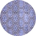 thumbnail image 1 of Ahgly Company Machine Washable Indoor Round Abstract Blue Modern Area Rugs, 3' Round, 1 of 4