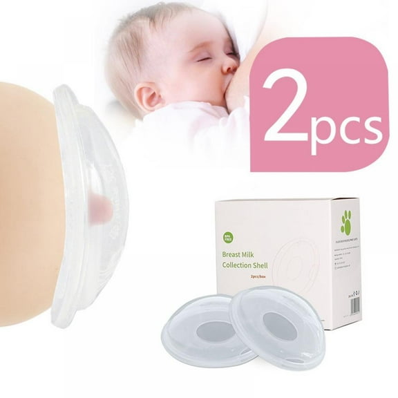 Nursing Cups, Milk Saver, Breast Shells, Protect Sore Nipples for Breastfeeding, Collect Breastmilk Leaks for Nursing Moms, Soft and Flexible Silicone Material, Reusable, 2-Pack