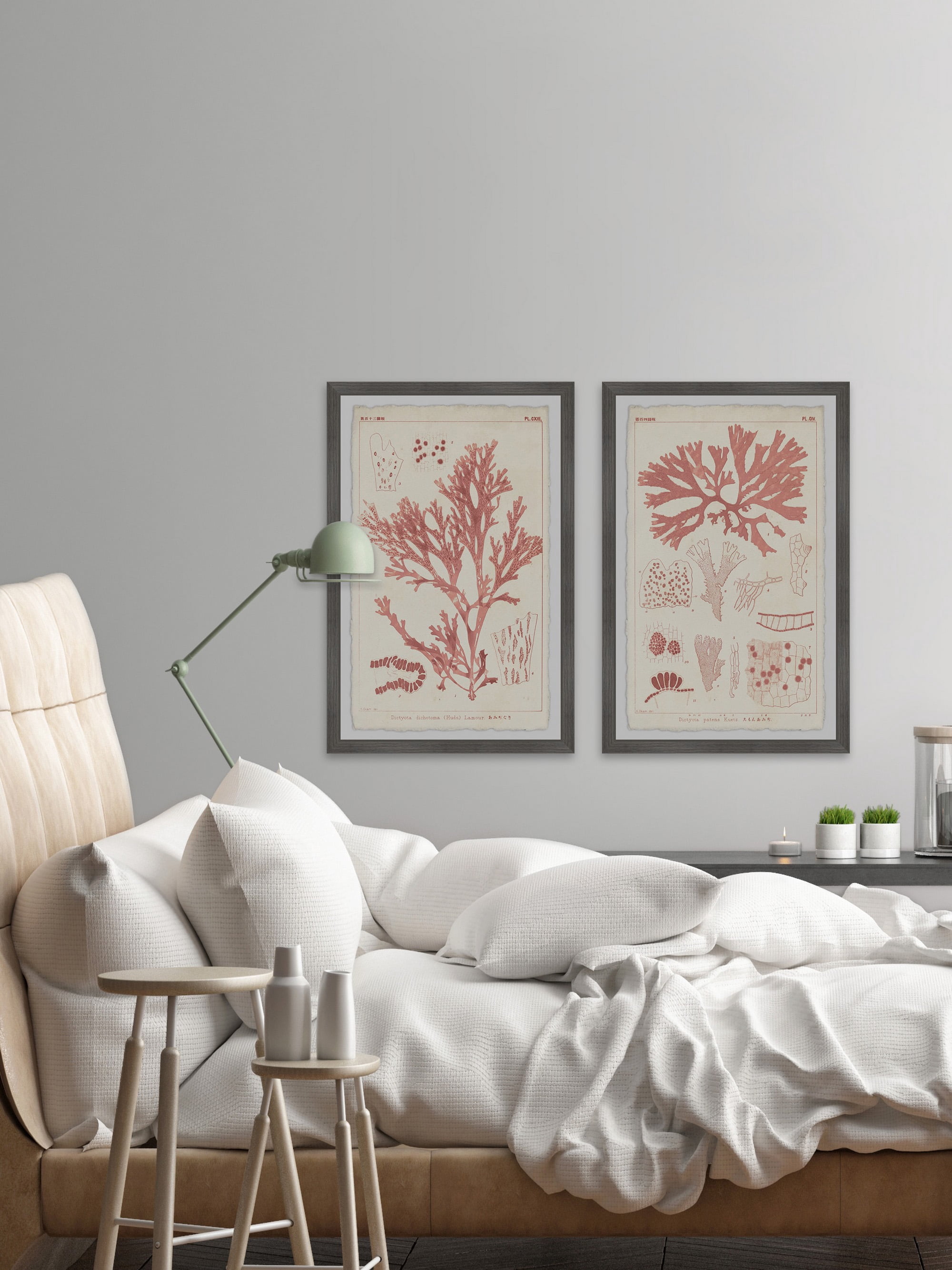 Marmont Hill Antique Coral Seaweed VIII Diptych