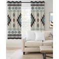 thumbnail image 2 of Southwest Ethnic Blackout Curtains for Bedroom Living Room Darkening Curtains 90 Inch Boho Aztec Tribal Abstract Aesthetic Black Out Window Curtain Privacy Window Treatment Grommet Drapes 52"x90"x2, 2 of 9