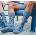 thumbnail image 4 of MeMoi Men's Graduation Pattern Rayon from Bamboo Novelty Crew Sock - Mens - Male, 10-13, Denim Heather, 4 of 4
