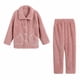 thumbnail image 2 of Women's Velvet Winter Warm Cardigan Pajama Set Long Sleeve Loose Casual Loungewear Polyester Lounge Set for Home and Daily Wear, 2 of 6