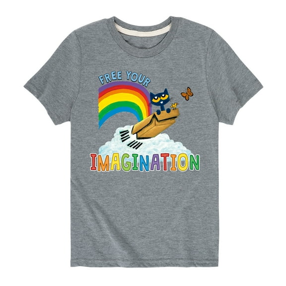 Pete The Cat - Flying Box Free Your Imagination - Toddler And Youth Short Sleeve Graphic T-Shirt