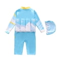 thumbnail image 4 of ATOGUTA Boys Kids Floatation Swimsuit with Adjustable Buoyancy Kids Float Suit Floating Swimwear Bathing Suit with Cap Size 6M-4T, Multicolor, 4 of 5
