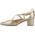 thumbnail image 2 of Journee Womens Galvinn Crisscross Strap Pointed Toe Pumps, Widths Available, 2 of 9