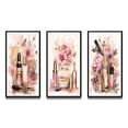 thumbnail image 2 of Designart "Pink and Gold Boho Chic Beauty Make-up IV" Toiletries Framed Wall Art Set Of 3 - Pink Glam Frame Gallery Wall Set For Home Decor, 2 of 6