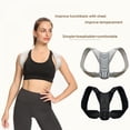 thumbnail image 2 of 1Pc Back Collarbone Correction Belt Men And Women Anti Hunchback Posture Correction Belt Sitting Posture Corrector Gray M, 2 of 6
