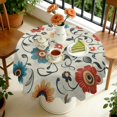 thumbnail image 4 of Round Tablecloth 60x60 Inch Round Spring Summer Table Cover flower for Dinner Party Picnic, 4 of 5
