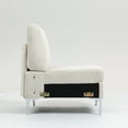 thumbnail image 4 of Modular Sectional Sofa, Armless Seat, Single Accent Chair, Beige Corduroy Fabric, Versatile Seating Arrangements, 4 of 11