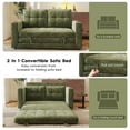 thumbnail image 2 of BedLuxury 55" Foldable Loveseat Futon Sofa Bed with Cup Holder & Storage Pocket, Sleeper Couch, Space Saving, Chenille Green, 2 of 7