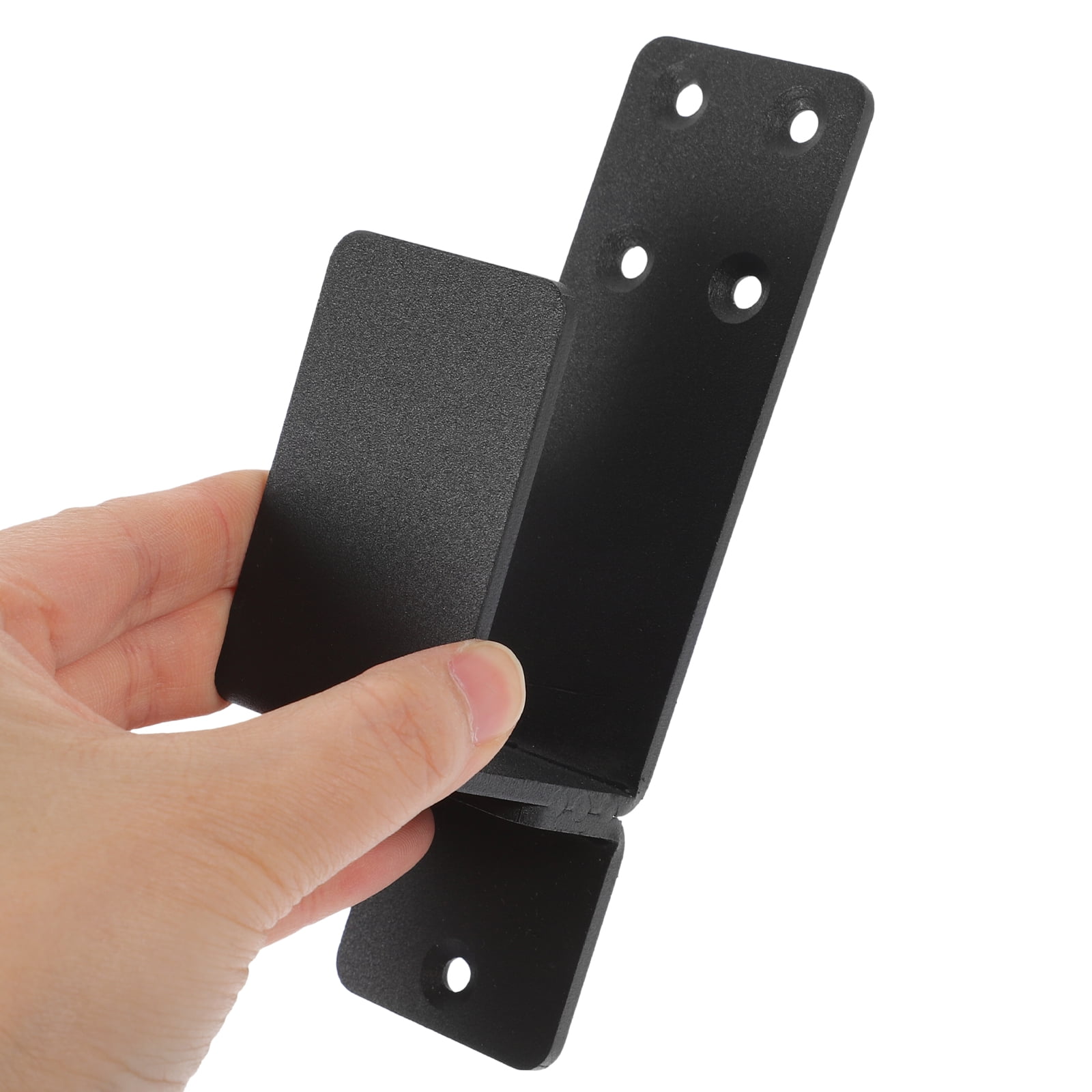 Soimiss 2Pcs Black Door Security Barricade Brackets with U Shape Design Thickened for Home Use