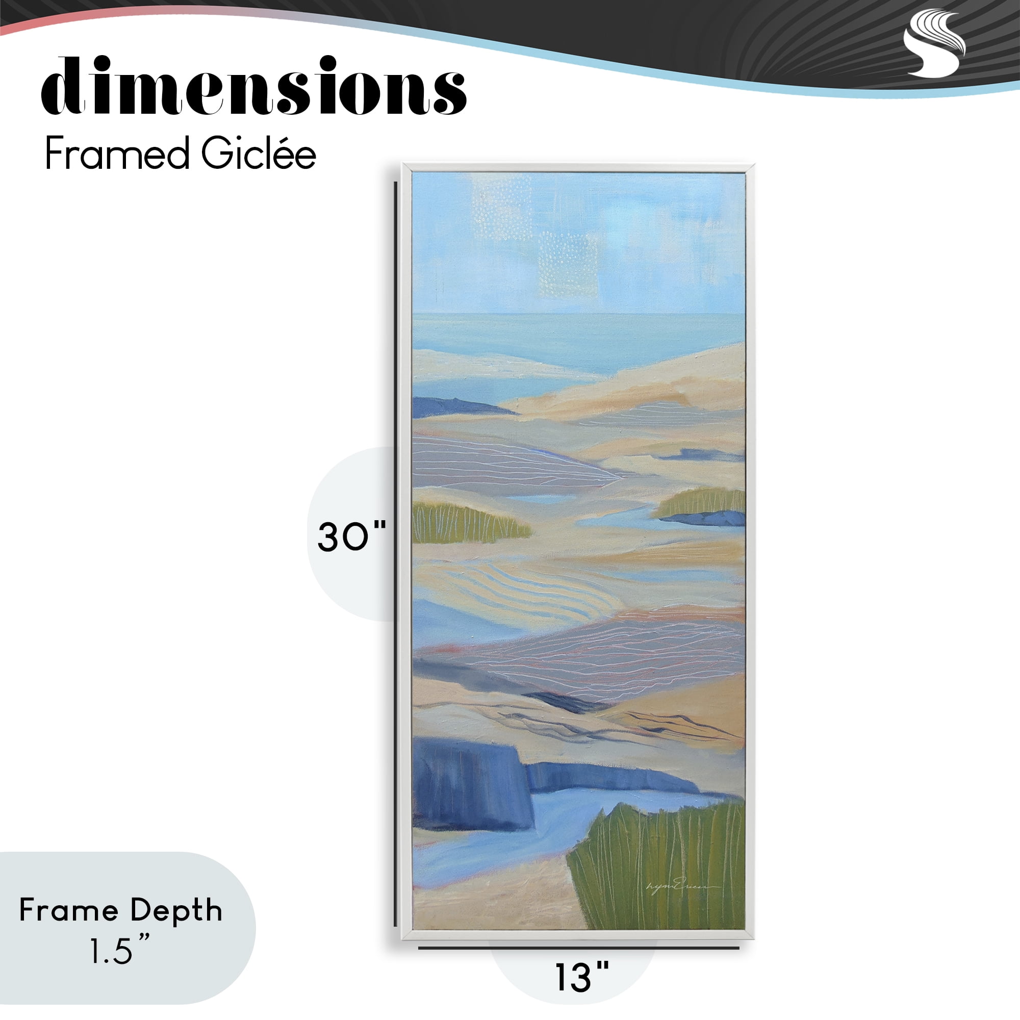 Stupell Industries Ebb & Flow Sand Dunes White Framed Giclee Art, design by Lynn Ericson Fine Art