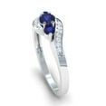 thumbnail image 2 of Dazzlingrock Collection 10K Round Blue Sapphire And White Diamond Ladies Swirl Engagement 3 Stone Ring, White Gold, Size 8, 2 of 5