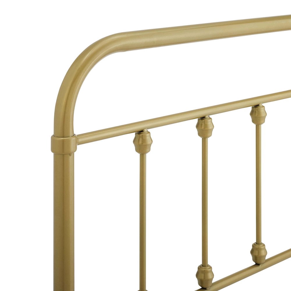 Modway Sage Modern Farmhouse Twin Metal Spindle Headboard in Gold