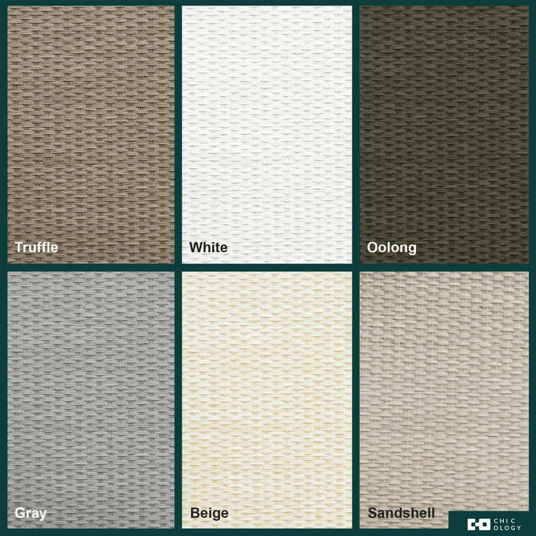 Chicology Adjustable Sliding Panel Blinds. Woven Truffle, 46