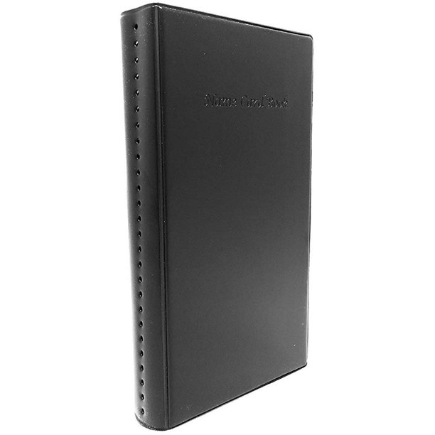 Professional Business Card Holder/Book with Black Cover, Holds 300
