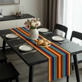thumbnail image 2 of Abstract Vertical Striped Table Runner 90 Inches Long, Colorful Rainbow Stripes Retro Kitchen Coffee Dining Table Decoration for Home Party Birthday Wedding Home Decor 13x90 Inches, 2 of 8