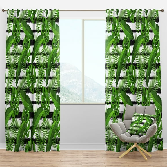 Designart 'Tropical Foliage Mood XIV' Tropical Blackout Curtain Panel