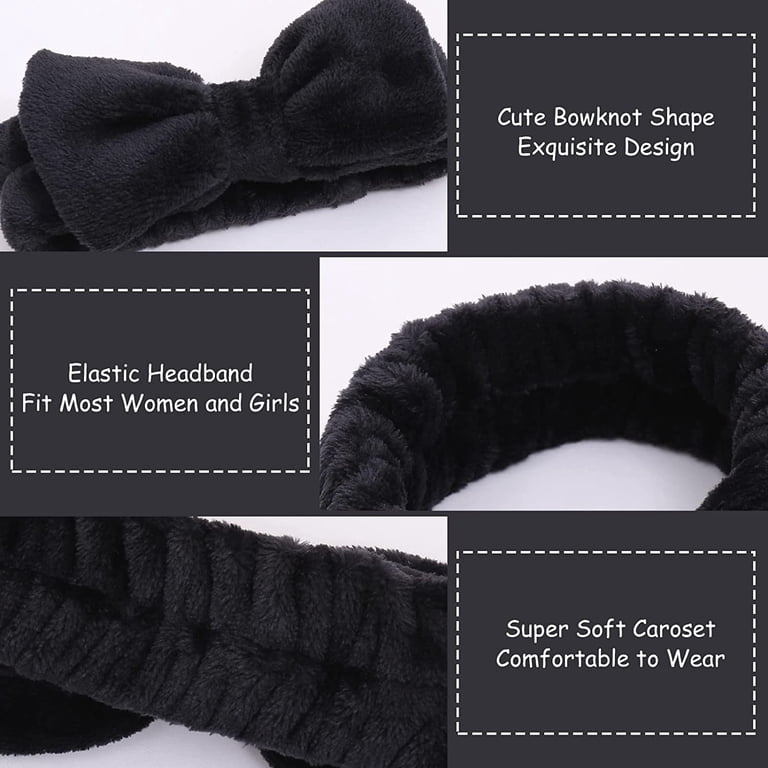 3 Pack Spa Headband, TRIANU Facial Makeup Bow Head Band for  display picture 3