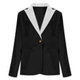 thumbnail image 3 of RXMEKW Slim Lapel Blazer for Women Long Sleeve Button Front Office Jacket for Work Solid Color, 3 of 8