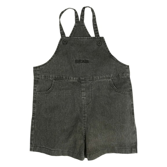 RYTAYY Toddler Boys Overall Shorts Solid Color Embroidered Printed Bib Shorts Denim Suspenders Durable Breathable 3-8 Years Classic Versatile Romper