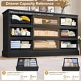 thumbnail image 6 of 9 Drawers Dresser Wide Chest of Drawers with Power Outlets for Bedroom, Long TV Stand Storage Cabinet with 9 Drawers for Living Room, Black, 6 of 9