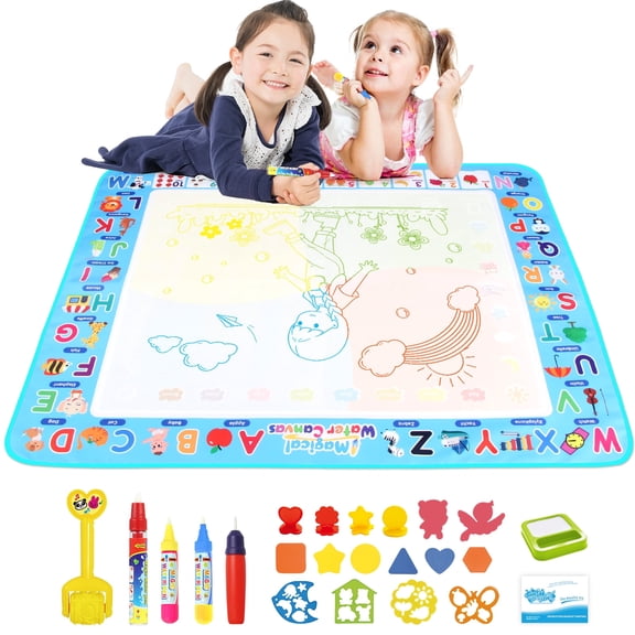 Water Doodle Mat,Kids Magic Drawing Doodling Mat, Painting Writing Doodle Board Educational Toys Gifts for 2-6 Age Toddlers Boys Girls Gift