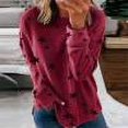 thumbnail image 1 of Hauts à Manches Longues pour Femmes Mode Imprimé Manches Longues Confortable Respirant Col Rond Chemise Hauts, 1 of 5
