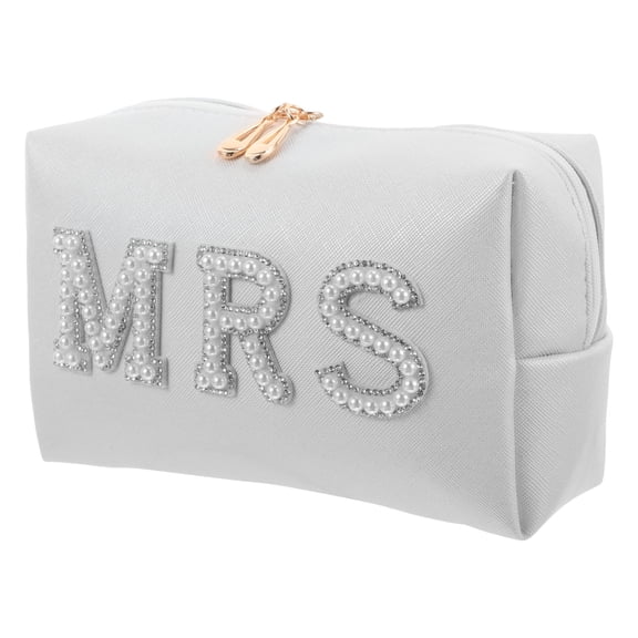 IMIKEYA Large White PU Makeup Bag for Travel, Cosmetic Organizer with Spacious Storage and Convenient Design
