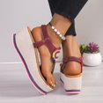 thumbnail image 4 of Platform Wedge Flip Flop Sandals for Women 2025 Ethnic Bohemian Chunky Thongs High Heel Dressy Sandals, 4 of 8