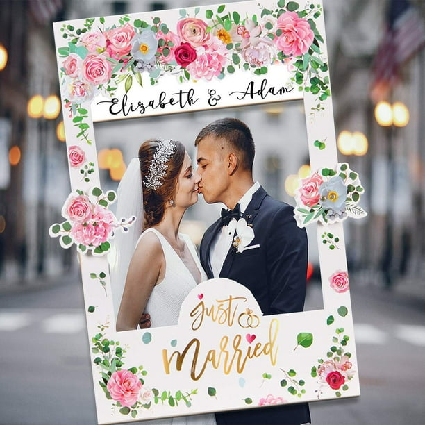 Personalized Photo Booth Frame -Custom Roses Wedding Photo Booth Frame -  Wedding Selfie Station - Photo Booth Frame for Wedding