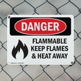 thumbnail image 5 of (2 Pack) Flammable Keep Flames And Heat Away OSHA Danger Sign 18 Inch X 12 Inch Plastic Sign, Weather Resistant, UV Protected for Workplace, Business, and Construction Site, Made in the, 5 of 8