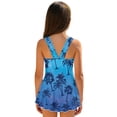 thumbnail image 2 of Uourmeti Tropical Palm Tree Print Girls' One Piece Swim Dress - Quick Dry Skirted Bathing Suit for Beach & Pool, Soft Stretchy Swimwear for Kids 3-13 Years, 2 of 8