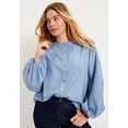 thumbnail image 5 of June & Vie Women's Plus Size  Sleeve Chambray Jacket, 5 of 5