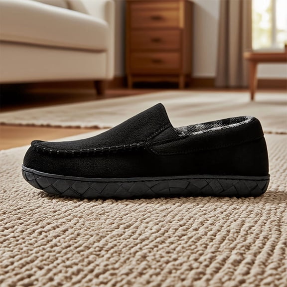 's Slip-On Loafers - Slip-Resistant Cushioned Sole, All-Season, Beige/Brown Casual & s with Elastic Opening, Round Toe (No Laces/Ties) - Lightweight Rubber Sole & Soft Fabric Upper for Office