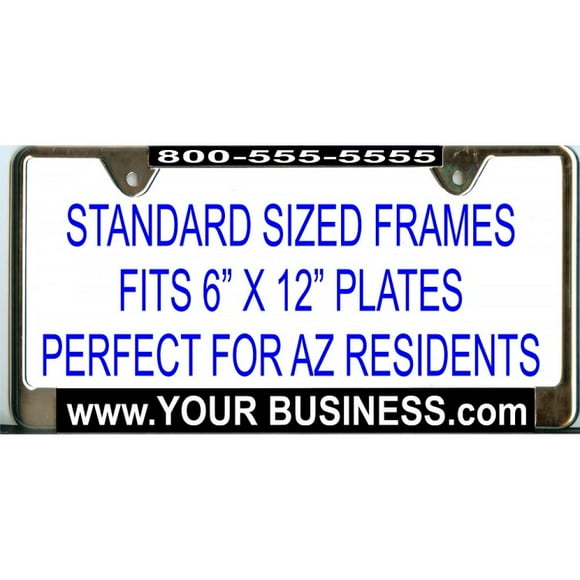 Custom Your Business AZ Photo License Plate Frame  Free Screw Caps with this Frame